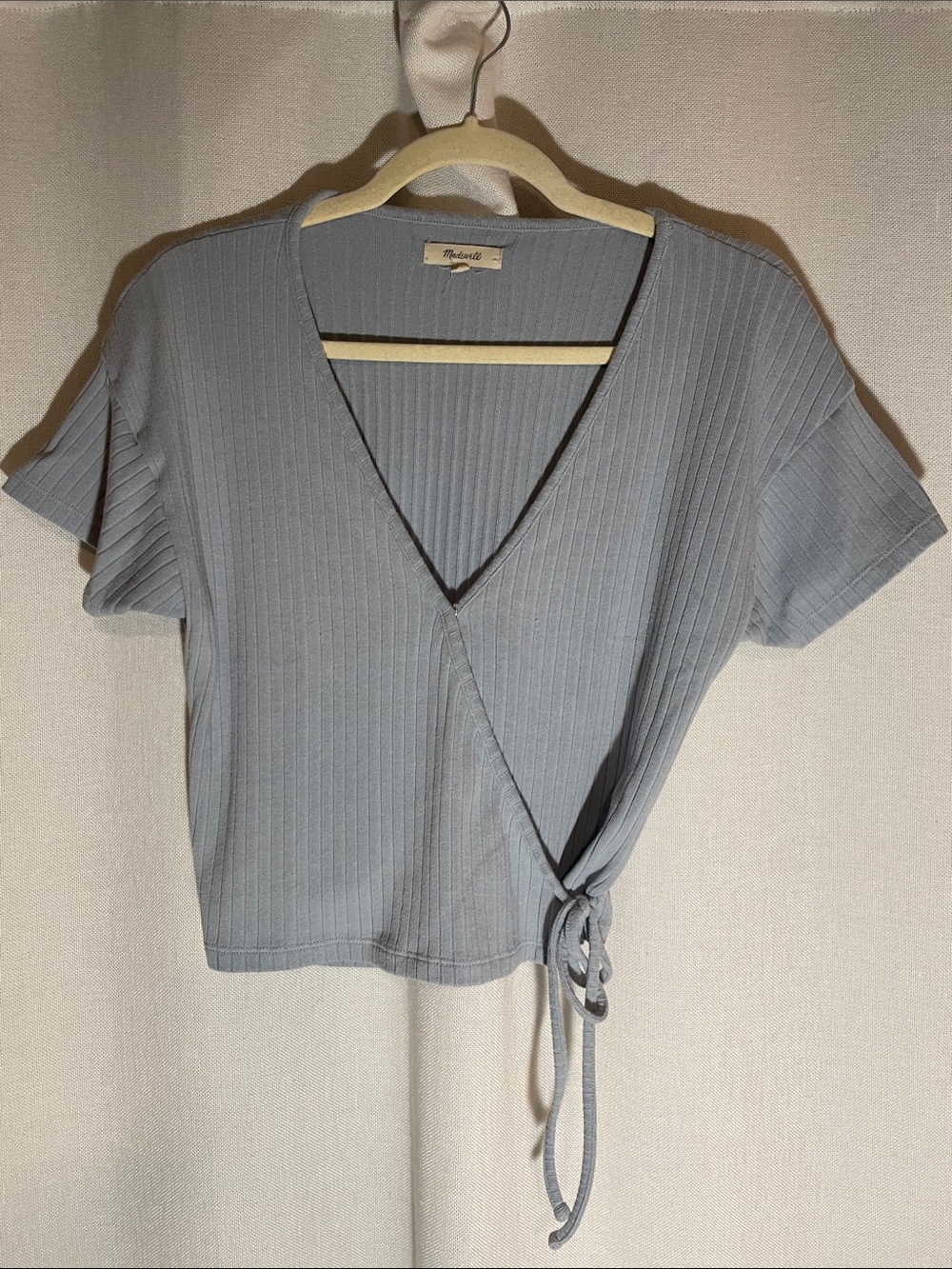 Madewell Ribbed Wrap Top with Side Tie